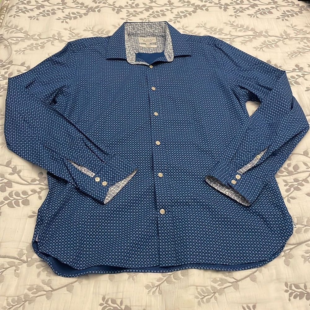 EUC Ted Baker Endurance Slim Fit Button Up Size 16.5